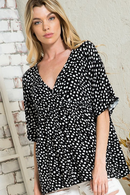 Dot Kimono Sleeve Top