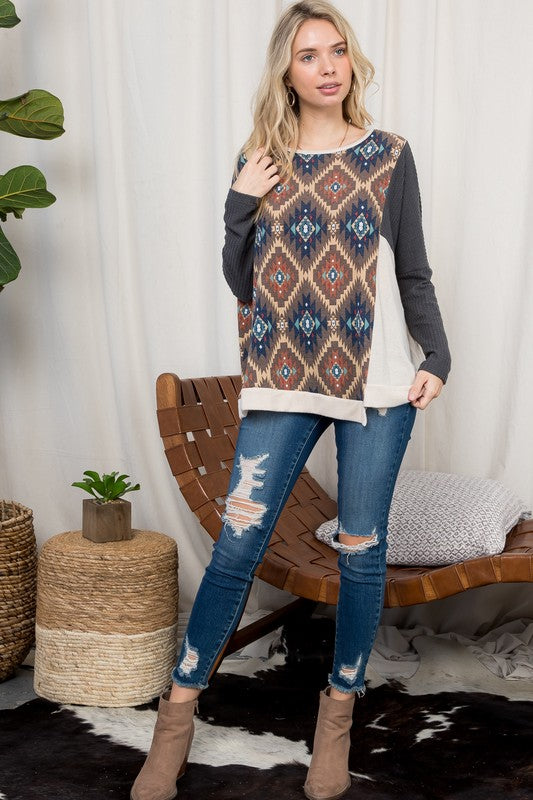 Aztec Print Mix and Match Top