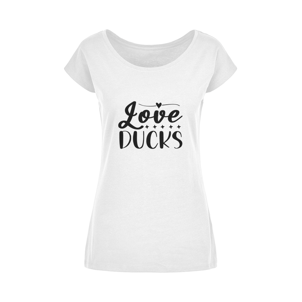 Love Ducks Wide Neck Womens T-Shirt XS-5XL