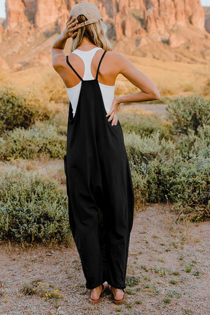 Double Take V-Neck Sleeveless Jumpsuit with Pockets