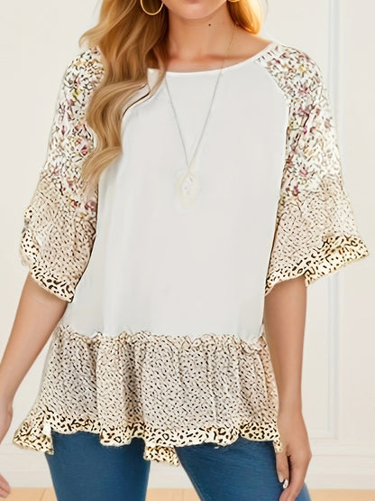 Frill Printed Blouse