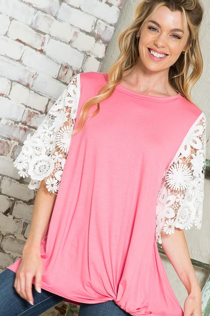 Lace Detail Sleeve Top