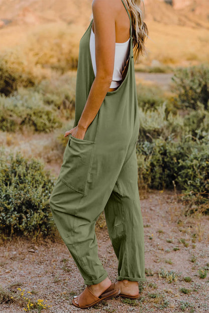 Double Take V-Neck Sleeveless Jumpsuit with Pockets