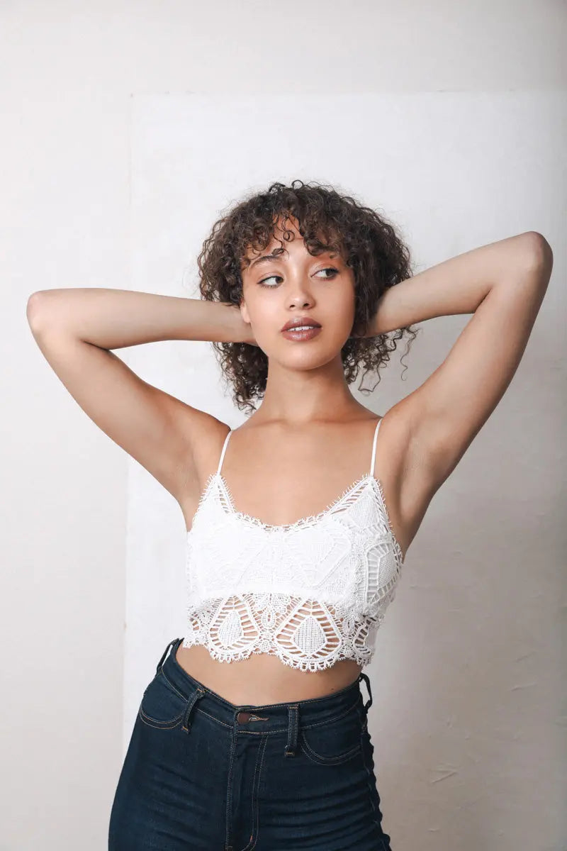 Crochet Overlay Longline Bralette