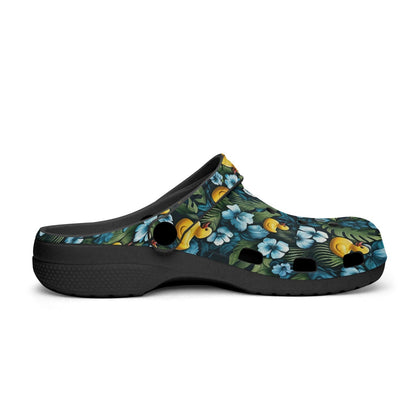Ducky Royal Blue Hawaiian Clogs