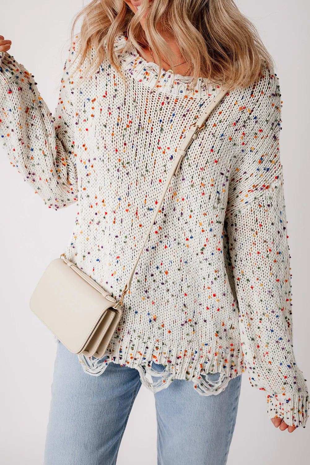 Confetti Dropped Shoulder Sweater