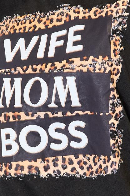 WIFE MOM BOSS Leopard Tee