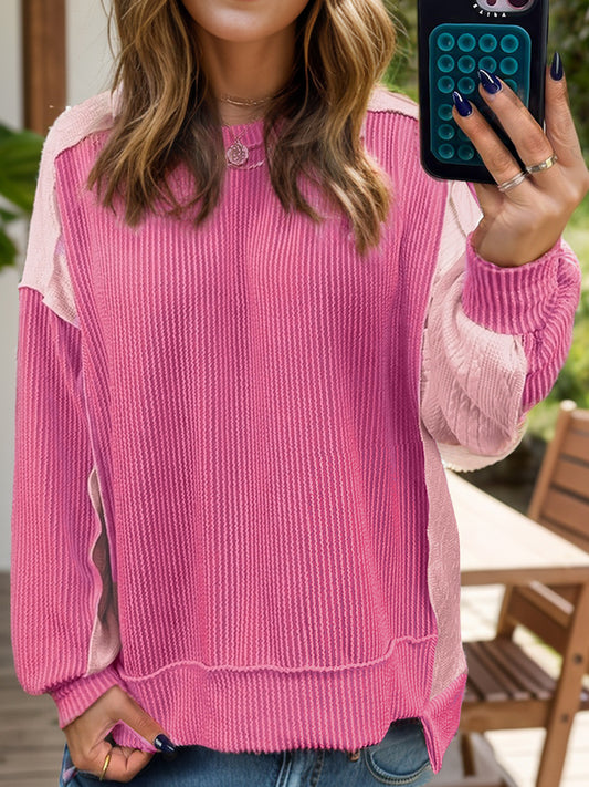 Exposed Seam Contrast Sweater