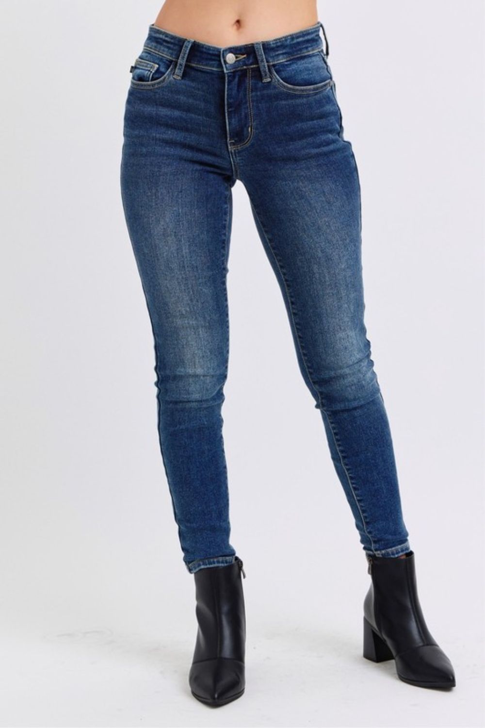 Judy Blue Run Mid-Rise Waist Skinny Jeans with Thermal Lining