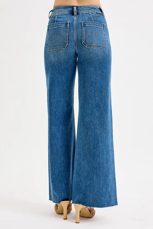 RISEN High-Waisted Wide Leg Jeans