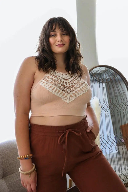 High Neck Crochet Lace Bralette – Stylish Layering Essential