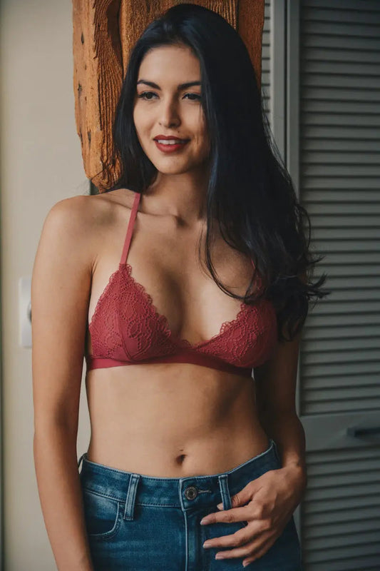 Eyelet Lace T-Back Bralette