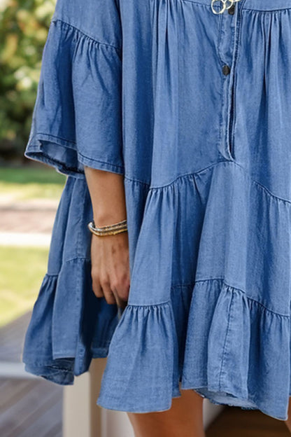 Flared Denim Dress