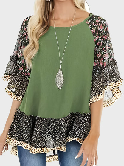 Frill Printed Blouse