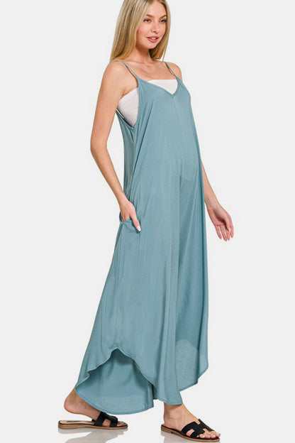 Zenana Wide Leg Overalls with Pockets