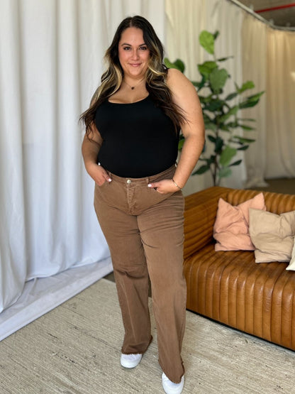 RFM High Rise Garment Dyed Wide Leg Jeans