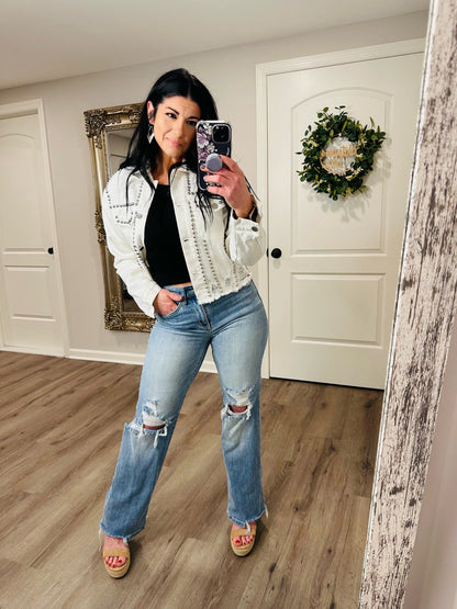 Rose High Rise 90's Straight Judy Blue Jeans in Light Wash