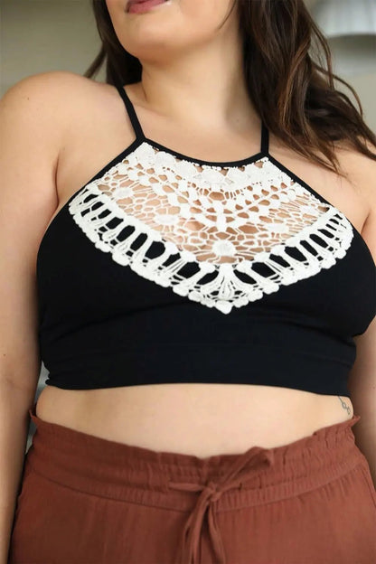 High Neck Crochet Lace Bralette – Stylish Layering Essential