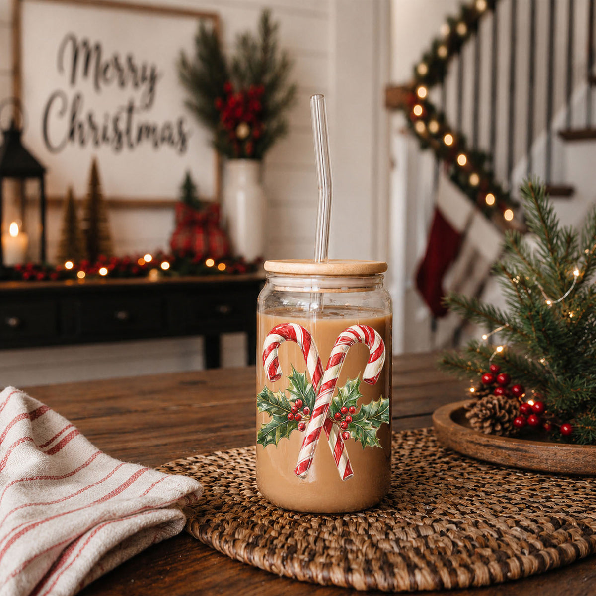 Candy Cane Holly 17oz