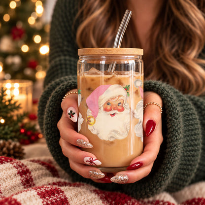 Vintage Pink Santa 17oz