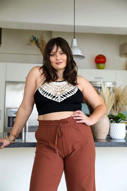 High Neck Crochet Lace Bralette – Stylish Layering Essential