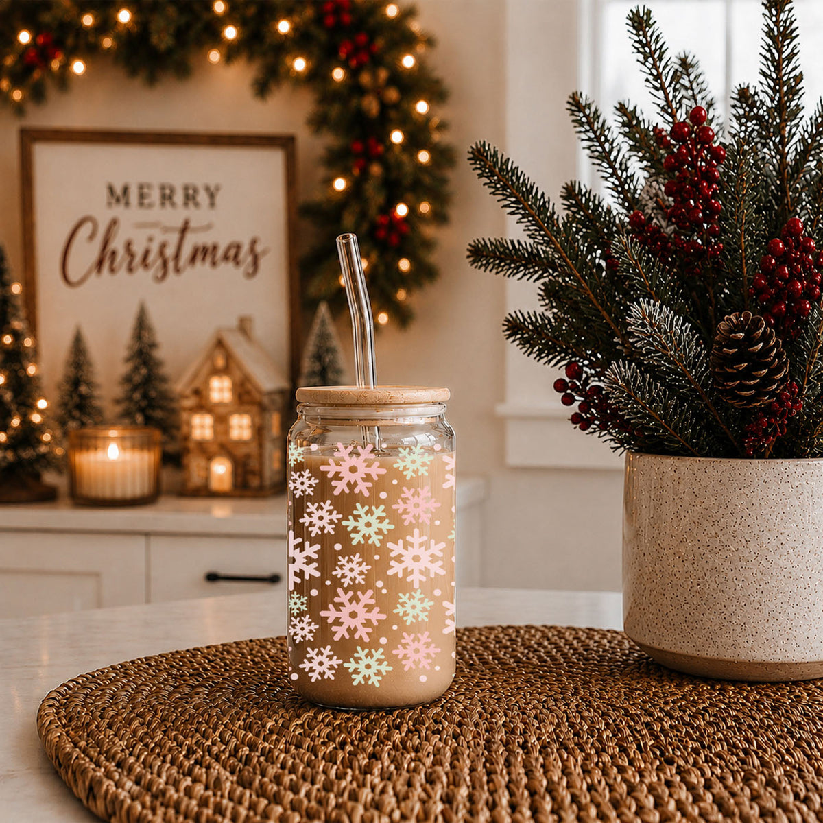 Pastel Snowflakes 17oz