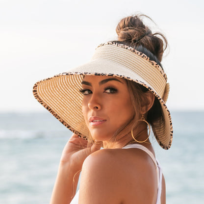 Leopard Trim Foldable Bow Visors