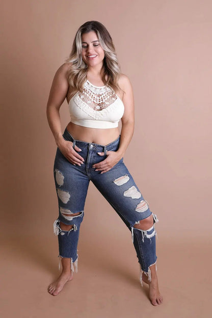 High Neck Crochet Lace Bralette – Stylish Layering Essential