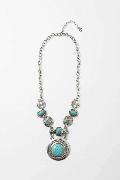 Turquoise & Silver Stepping Stone Necklace💎