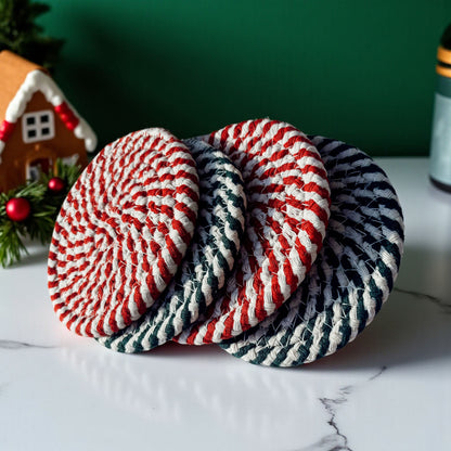 Candy Cane Coaster 4pk