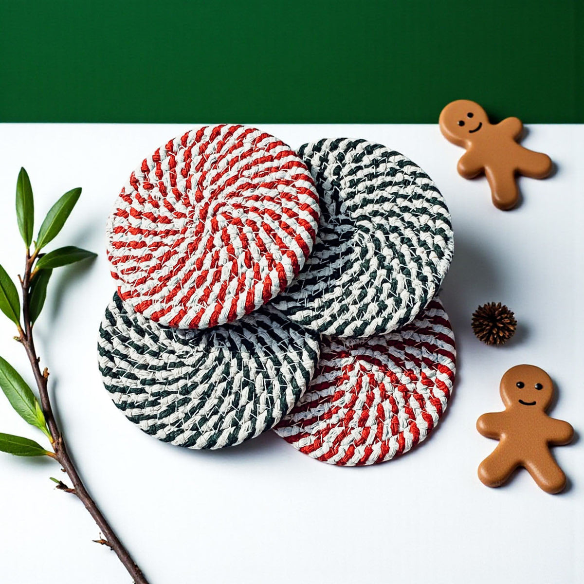 Candy Cane Coaster 4pk