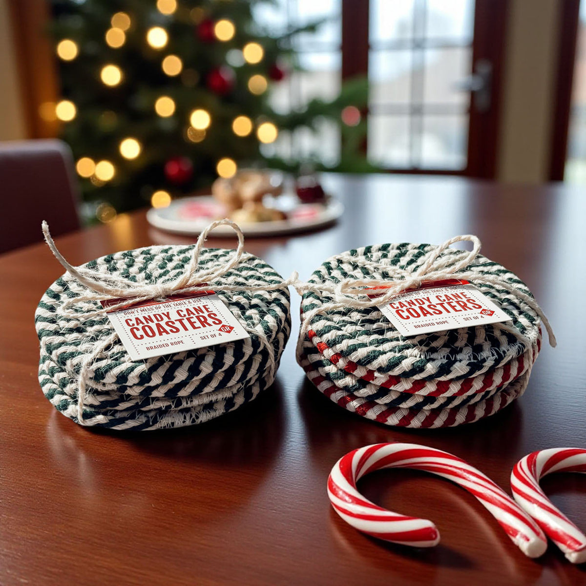Candy Cane Coaster 4pk