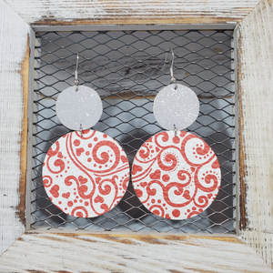 Valentine Paisley Leather Earrings