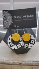 Load image into Gallery viewer, Black Diamond Aztec Cork/Leather Earrings
