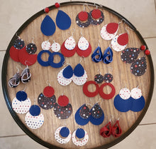 Load image into Gallery viewer, Patriotic Leather Earrings
