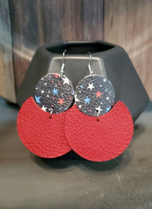 Patriotic Leather Earrings