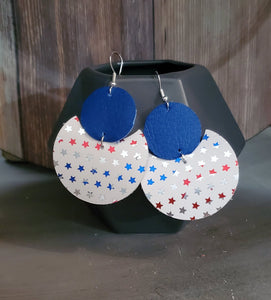 Patriotic Leather Earrings