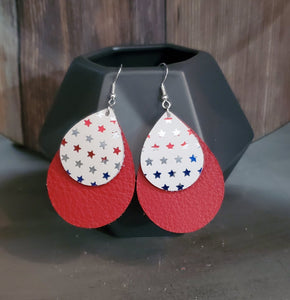 Patriotic Leather Earrings