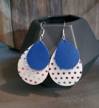Load image into Gallery viewer, Patriotic Leather Earrings
