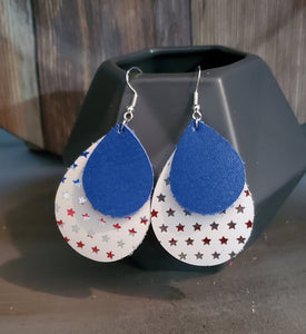 Patriotic Leather Earrings