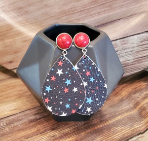 Patriotic Leather Earrings