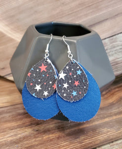 Patriotic Leather Earrings