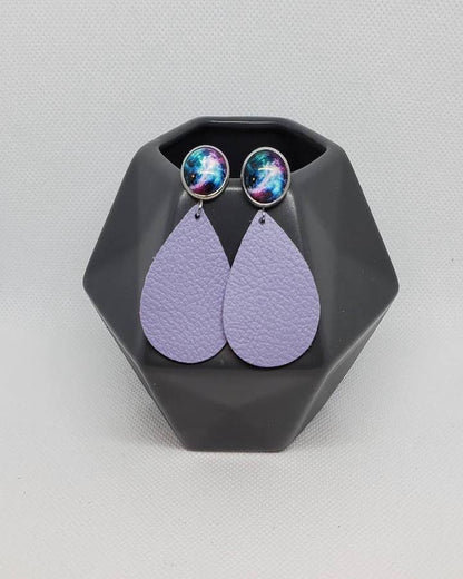 Purples with Flair Leather Earrings
