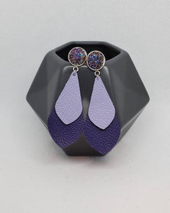 Purples with Flair Leather Earrings
