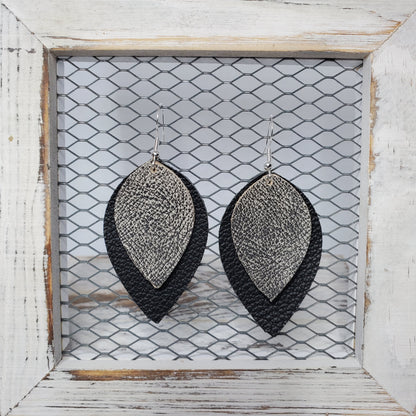 Artisan Charcoal/Tan Leather Earrings