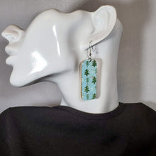 Load image into Gallery viewer, Aqua Christmas Cork/Leather Earrings
