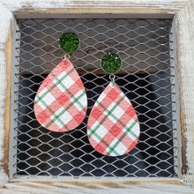 Load image into Gallery viewer, Christmas Plaid Leather Earrings
