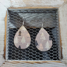 Load image into Gallery viewer, Grey Christmas Cork/Leather Earrings
