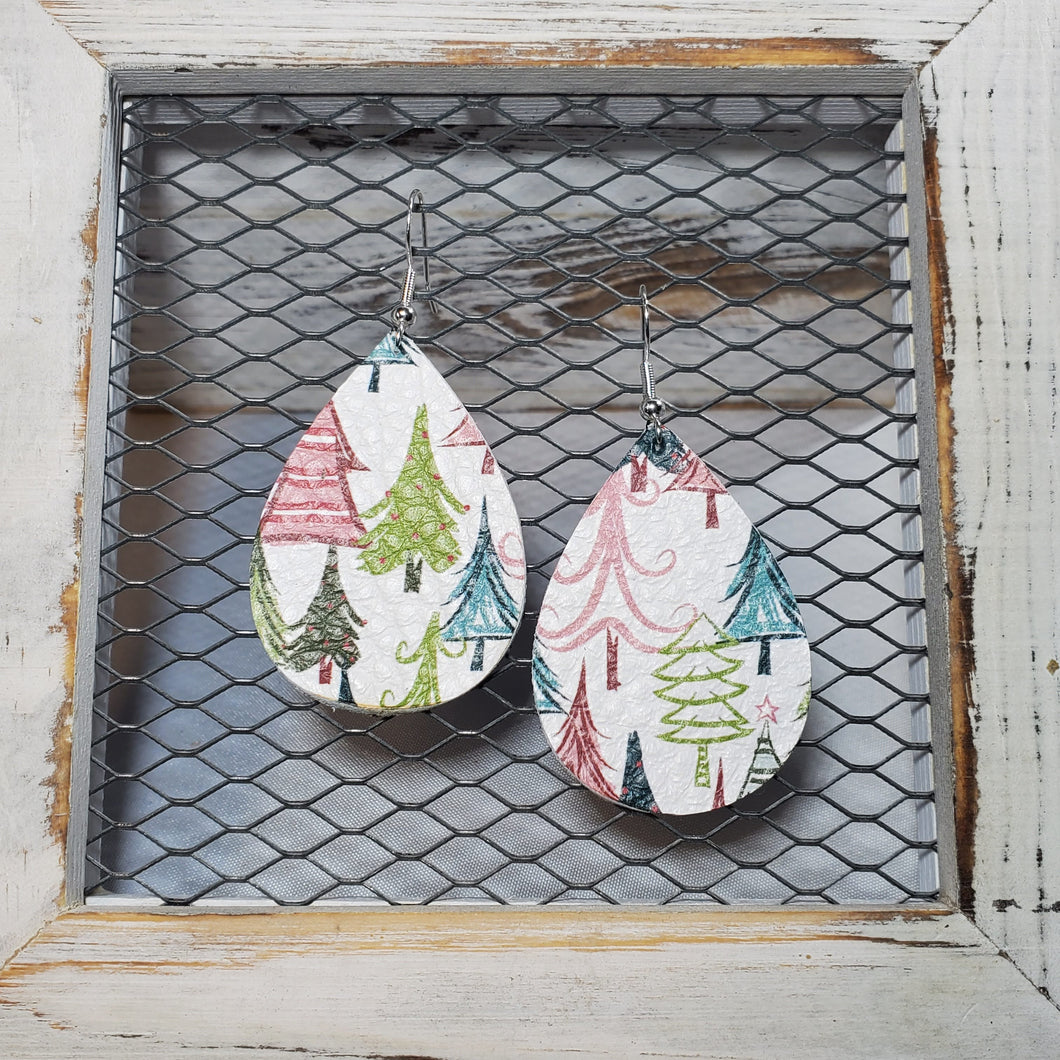 Quirky Trees Leather Earrings