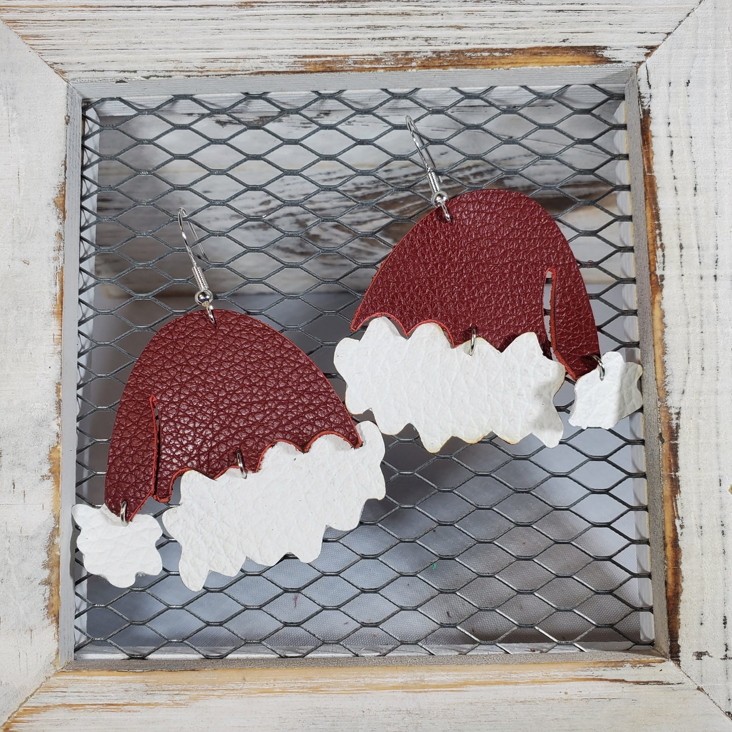 Santa Hats Leather Earrings